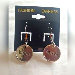5/$25 Silver Brave Dangle Earrings